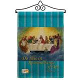 Fleur De Lis Living Mckernan Last Supper 2-Sided Polyester 19 x 13 in. Garden Flag in Green | 18.5 H x 13 W x 1 D in | Wayfair