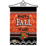 The Holiday Aisle® Penik Happy Fall Impressions Decorative 2-Sided Polyester 19 x 13 in. Flag Set in Black/Red | 18.5 H x 13 W x 1 D in | Wayfair