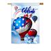 The Holiday Aisle® Cadmar July 4th Hot Air Balloon Americana 2-Sided Polyester 40 x 28 in. House Flag in Blue | 40 H x 28 W in | Wayfair
