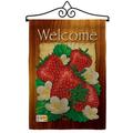 August Grove® Maui Welcome Strawberries 2-Sided Burlap 19 x 13 in. Garden Flag in Brown/Green/Red | 18.5 H x 13 W x 0.1 D in | Wayfair