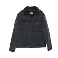 Threadfast Apparel 372J Sherpa-Lined Denim Jacket in Black Denim/Black size XL | Polyester