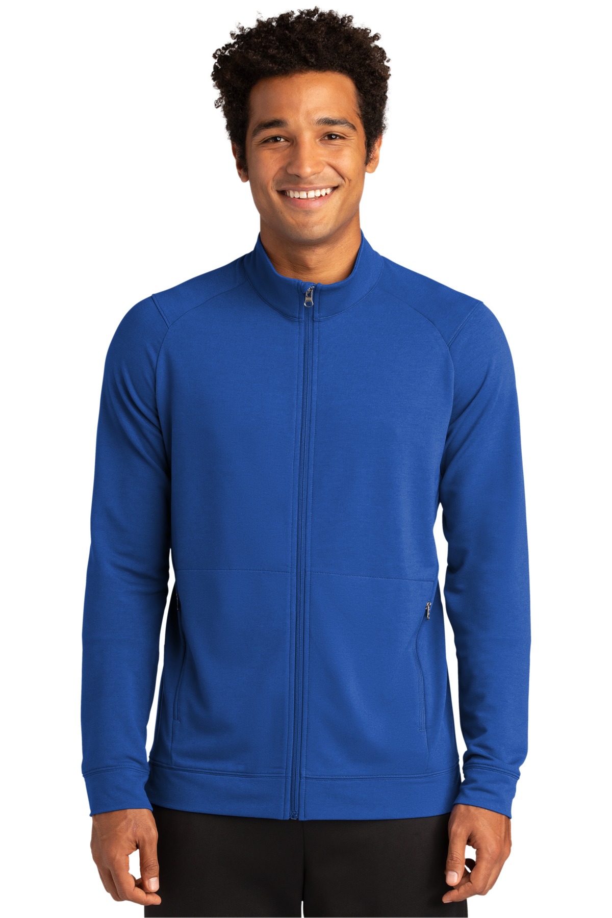 Sport-Tek ST560 Sport-Wick Flex Fleece Full-Zip T-Shirt in True Royal Blue size Small | Triblend