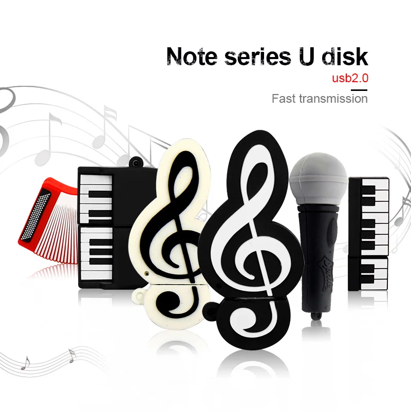 Microphone/Piano/guitare/violoncelle/note de musique/orgue clé USB 2.0 clé USB Mini clé USB 32 go clé USB U disque clé mémoire clé