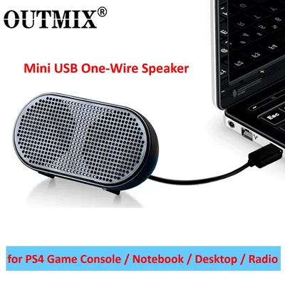 Outmix-Mini haut-parleur de boîte de son portable haut-parleur d'ordinateur stéréo USB 62 caisson
