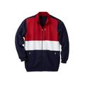 Men's Big & Tall Full-Zip Fleece Jacket by KingSize in Navy Colorblock (Size 2XL)