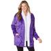 Plus Size Women's Sherpa Lined Collar Microfleece Bed Jacket by Dreams & Co. in Plum Burst (Size 2X) Robe