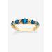 Women's Yellow Gold-Plated Simulated Birthstone Ring by PalmBeach Jewelry in September (Size 6)