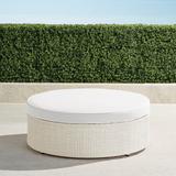 Pasadena Ottoman with Cushion in Ivory Finish - Rain Sailcloth Cobalt, Standard - Frontgate