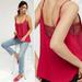 Free People Tops | Free People Lace Insert Satin Camisole Top | Color: Pink/Red | Size: L