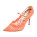 Gucci Shoes | Gucci Virginia Mary Jane Lace Pumps Size: 11 | 41 | Color: Orange/Pink | Size: 11