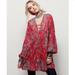 Free People Dresses | Free People Rain Or Shine Red Boho Dress Xs | Color: Red | Size: Xs