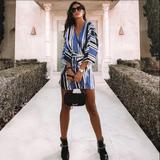 Zara Pants & Jumpsuits | Nwt Zara Short Striped Jumpsuit Dress Blue S | Color: Blue/White | Size: S