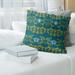 East Urban Home Jacksonville Football Baroque Square Pillow Cover Cotton Blend in Green/Yellow | 18 H x 18 W x 0.2 D in | Wayfair