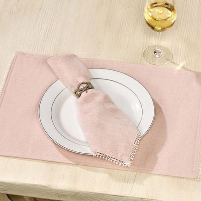 French Perle Solid Color Placemats Set of Four, Set of Four, Natural