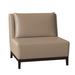 Slipper Chair - Duralee Barton 35" Wide Polyester Down Cushion Slipper Chair Faux Leather in White/Black/Brown | 34 H x 35 W x 34 D in | Wayfair