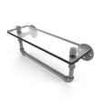 Williston Forge Bayer Bracket Shelf w/ Industrial Pipe Shelves Glass/Metal in Gray | 6.5 H x 16 W x 5.6 D in | Wayfair