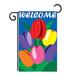 August Grove® Navona Welcome Tulips 2-Sided Polyester 19 x 13 in. Garden Flag in Blue | 18.5 H x 13 W in | Wayfair 49FD792EDF014E0D977C5E410C86E970