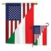 Trinx 2 Piece American Italian Friendship of the World Impressions Decorative Vertical 2-Sided Flag Set in Black/Red | 28 H x 18.5 W in | Wayfair