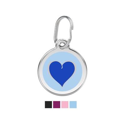 Red Dingo 2 Toned Heart Stainless Steel Personalized Dog & Cat ID Tag, Blue, Medium