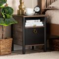 Baxton Studio Vaughan Modern Two-Tone Rustic Brown & Black Finished Wood Nightstand - Wholesale Interiors SM-NS3840-Rustic Brown-NS