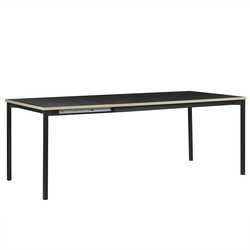 Esstisch Schwarz Stahlgestell 160/210x90 cm ausziehbar für 6 Personen mit MDF-Platte in Holzoptik rechteckig Wohn-Küche Esszimmer Wohnzimmer