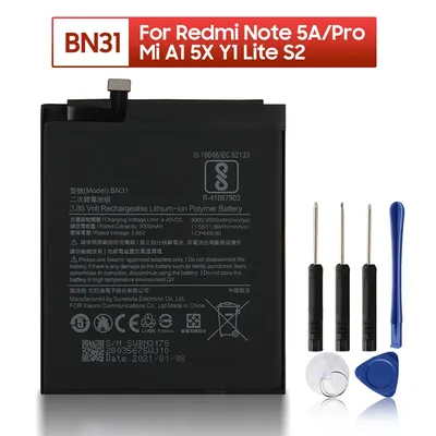 Batterie de remplacement 3080mAh BN31 pour téléphone Xiaomi Mi 5X Mi5X A1 MiA1 Redmi Note 5A