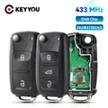 KEYYOU – clé télécommande à 2 boutons pour VW coccinelle Bora Golf Passat Polo Transporter T5