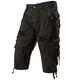 PARKLEES Men's Casual Outdoor Cotton 3/4 Capri Cargo Shorts PJMPT2840 Black 34