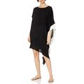 DKNY Women's Asymmetrical Chiffon Kaftan Swimwear Cover Up, Black, X-Large