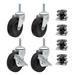 Outwater 1-1/4in. Round Metal Double Star Caster Insert 2 w/ Brakes & 2 Without Brakes in Black | 3.0625 H x 2.5 W x 2.5 D in | Wayfair