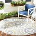 Green/White 96 x 0.16 in Area Rug - Winston Porter Attah Floral Cream/Green Indoor/Outdoor Area Rug | 96 W x 0.16 D in | Wayfair