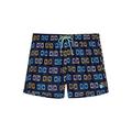 HOM Herren Leon Beach Boxer Badehose, Navy Print, XL