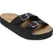 Wide Width Women's The Maxi Slip On Footbed Sandal by Comfortview in Black (Size 12 W)