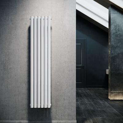 Sonni - Design Röhren Heizkörper 350x1600mm Weiß Oval Paneelheizkörper Vertikal Mittelanschluss Image