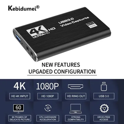 Carte d'acquisition USB 3.0 pour jeux vidéo en direct enregistreur vidéo HD 1080P 60fps compatible