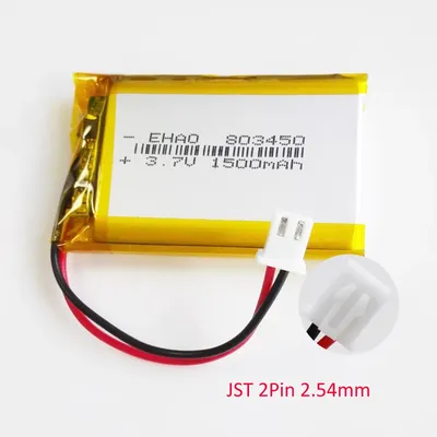 Batterie aste Fuchsia avec connecteur JST XHR 803450 V 3.7 mAh 1500mm 2 broches MP3 DVD PAD