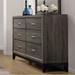 Red Barrel Studio® Dudleyville 6 Drawer Double Dresser Wood in Black/Brown/Gray | 37 H x 58 W x 16.25 D in | Wayfair