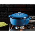 Lodge Enameled Cast Iron Dutch Oven Enameled Cast Iron/Cast Iron in Gray/Blue | 7.31 H x 13.56 W in | Wayfair EC6D33