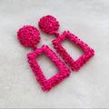 Zara Jewelry | :: Pink Textured Statement Earrings :: | Color: Pink | Size: Os