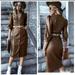 Zara Dresses | Last One Nwt Zara Blogger's Fav. Faux Leather Dress | Color: Brown/Tan | Size: Various