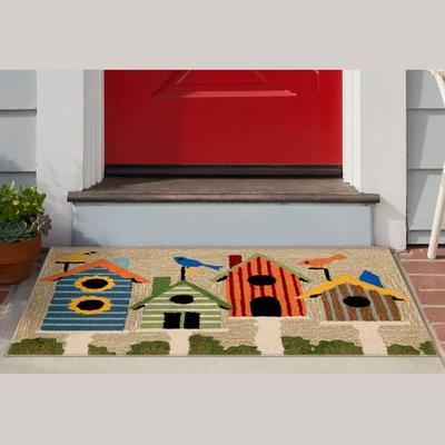 Birdhouses Rectangle Mat Multi Bright, 48 x 30, Multi Bright