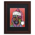 Trademark Fine Art 'Christmas Dog' by Dean Russo Framed Graphic Art Canvas, Wood in Green | 19.25 H x 23.25 W x 1.25 D in | Wayfair