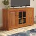 Foundry Select Rafeef Solid Wood Corner TV Stand for TVs up to 60" Wood in Yellow | 32 H x 55 W x 17 D in | Wayfair