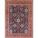 Blue/Red 120 x 96 x 0.35 in Indoor Area Rug - Bungalow Rose Oriental Red/Blue Area Rug Polyester/Wool | 120 H x 96 W x 0.35 D in | Wayfair