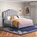 Etta Avenue™ Elise Performance Velvet Platform Bed Upholstered/Velvet in Gray | 49.5 H x 61.5 W x 84.5 D in | Wayfair