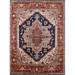 Blue/Red 72 x 48 x 0.35 in Indoor Area Rug - Bungalow Rose Oriental Red/Blue Area Rug Polyester/Wool | 72 H x 48 W x 0.35 D in | Wayfair