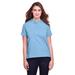 UltraClub UC105W Women's Lakeshore Stretch Cotton Performance Polo Shirt in Columbia Blue size 3XL | Cotton/Spandex Blend