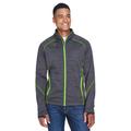North End 88697 Men's Flux MÃ©lange Bonded Fleece Jacket in Carbon/Acid Green size 4XL | Polyester