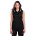 Devon & Jones DG20SW Women's CrownLux Performance Plaited Tipped Sleeveless Polo Shirt in Black/White size 3XL | Cotton/Polyester Blend