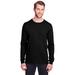 Fruit of the Loom IC47LSR Adult ICONIC Long Sleeve T-Shirt in Black Ink size Small | Ringspun Cotton